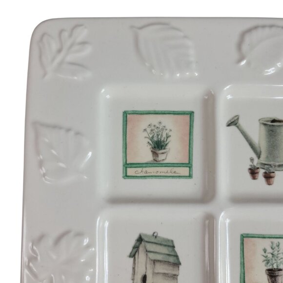 Pfaltzgraff Naturewood Square Divided Trivet Plate Wall Decor Stoneware VTG USA - Picture 3 of 8